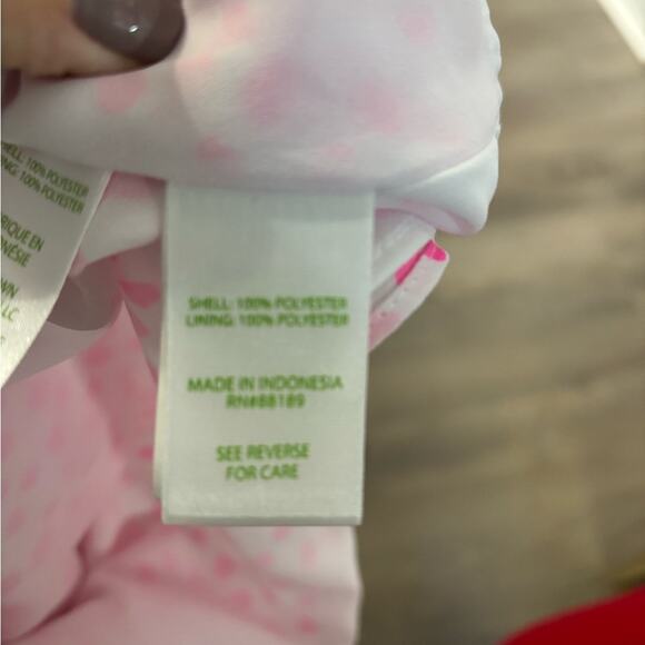 Lilly Pulitzer Pink and White Polka Dot Camisole Ruffle Detail Size XS - Picture 5 of 8